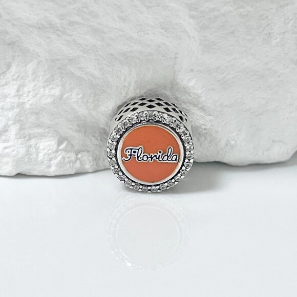 Pandora HOME Florida Map Bead Charm S925 Silver Charm - Picture 2 of 3